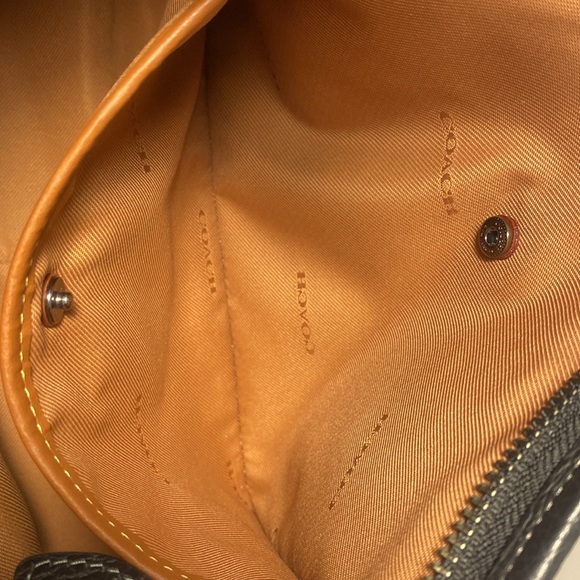 Coach Cary CC437 Black Pebble Leather Shoulder Crossbody Bag Pewter - Picture 7 of 8